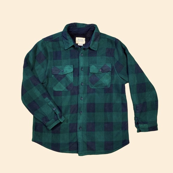 Boston Traders Other - Boston Traders Plaid Fleece Sherpa Button Front Chore Jacket Shirt Size XL